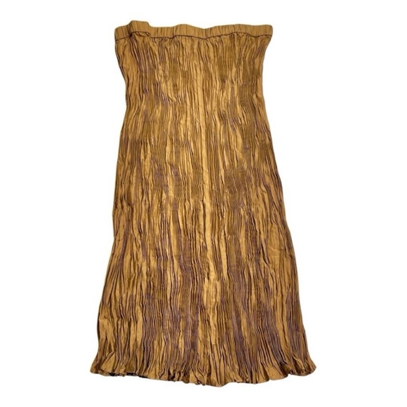 Eileen Fisher Bronze Pleated Midi Skirt Size 1X - Picture 4 of 8